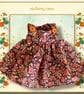 Brown Floral Pinafore Style Dress