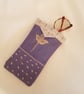 Snap pouch glasses case in mauve