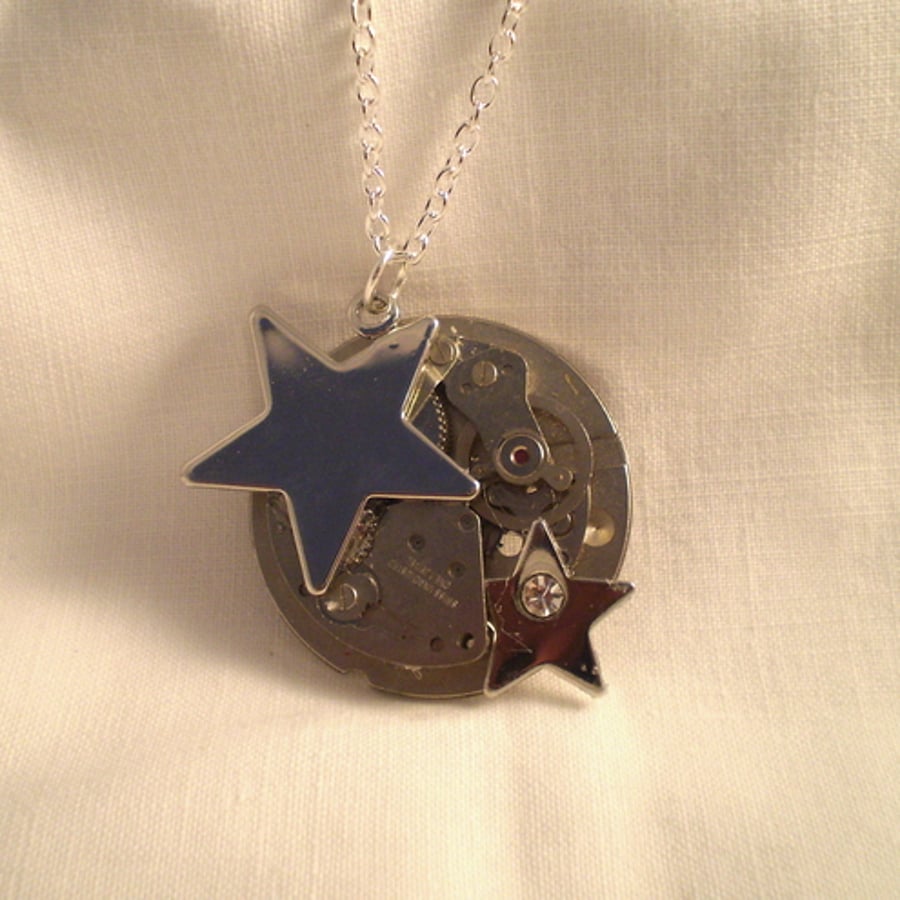 *Reserved for Gemma* Steampunk Star Time Necklace