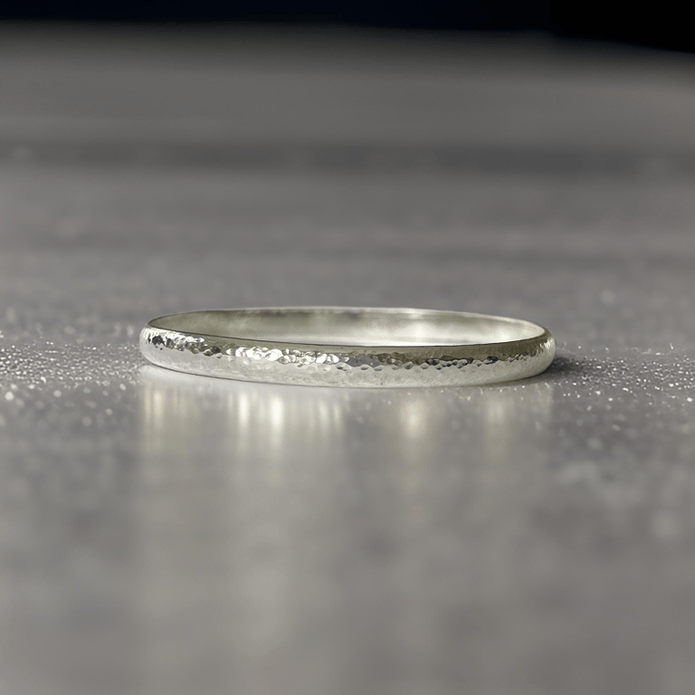 solid Artisanal Sterling Silver Bangle