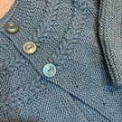 Hand-Knitted Turquoise Sweater – Size 6-8 Years – Cozy & Unique