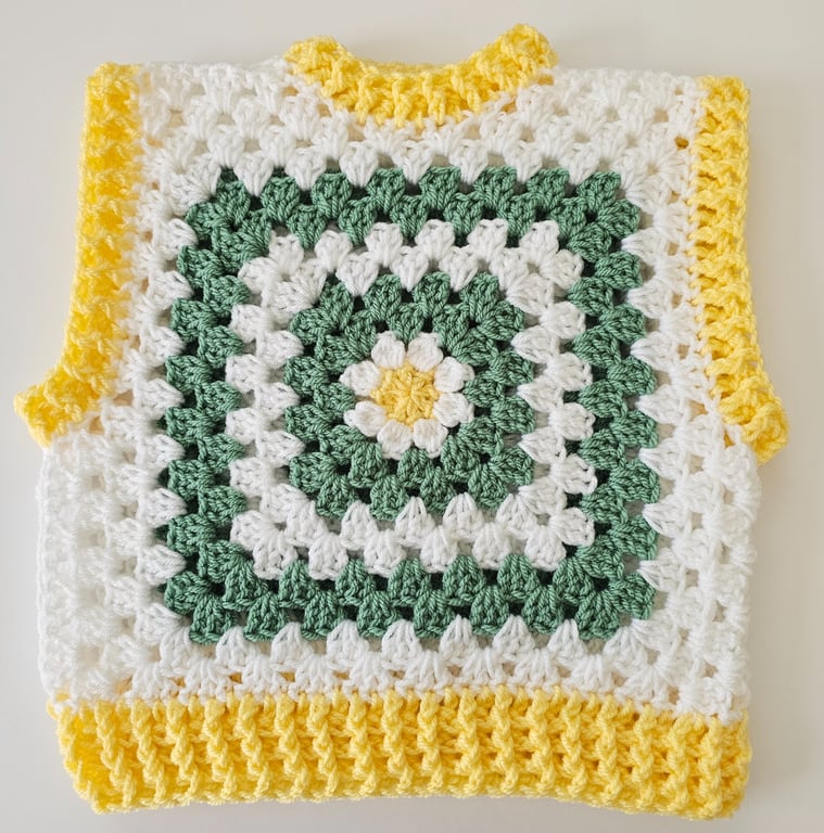 Kids crochet cropped sweater vest tank top