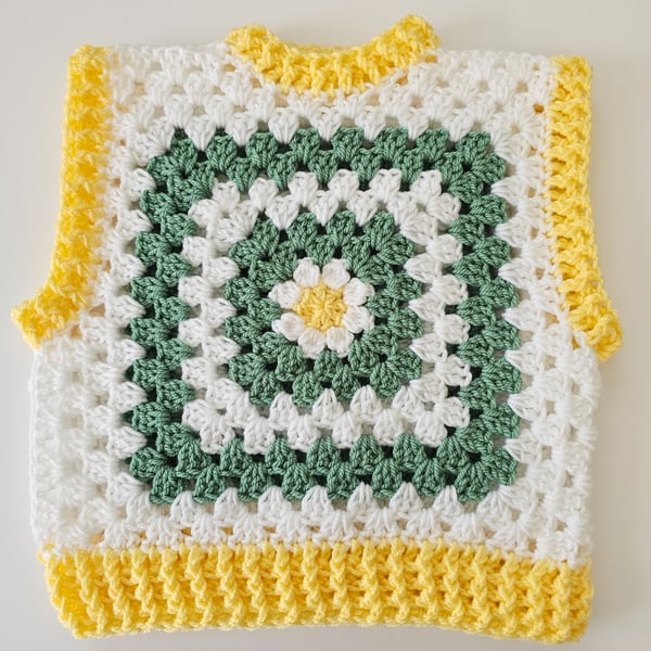 Kids crochet cropped sweater vest tank top