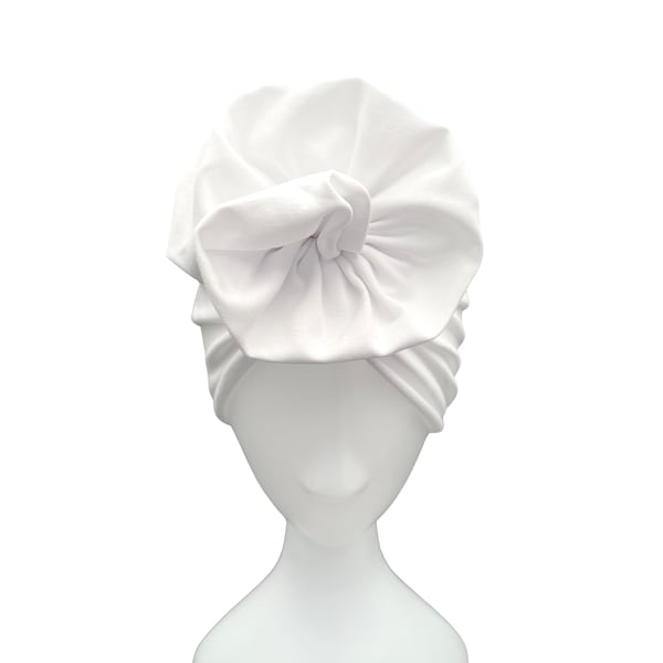 White Chemo Turban Head Scarf, Women's Summer Turban Hat, Women's HEAD WRAP