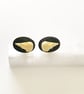Faux Taxidermy Crow Raven Bird Skull Bronze Cufflinks - Image 3