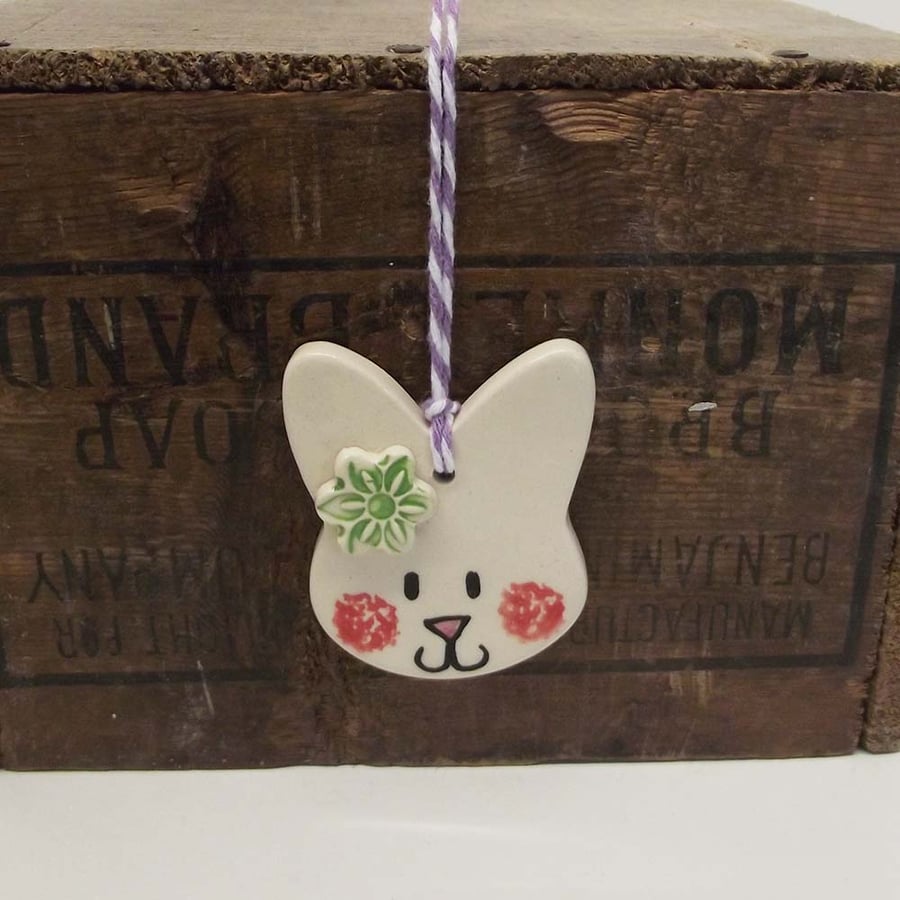 Pottery Bunny decoration  Rabbit Easter