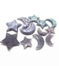 12 Handmade Celestial Charms in Purple, Blue & Pink - Image 10