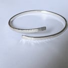 Narrow Hammered Bangle, Sterling Silver