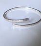 Narrow Hammered Bangle, Sterling Silver