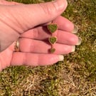 Miniature Moss & Berry Heart Trio - Handcrafted Woodland Decor