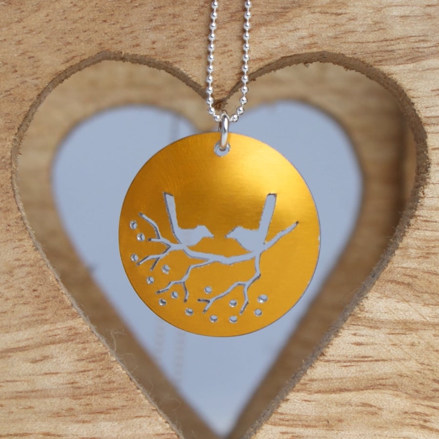 Lovebirds nature tag necklace 