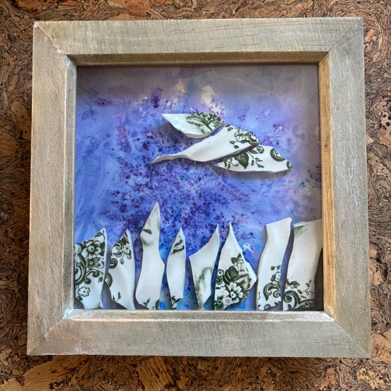  'Landing' Unique Ceramic Framed Picture, Eco Friendly sustainable Gifts.