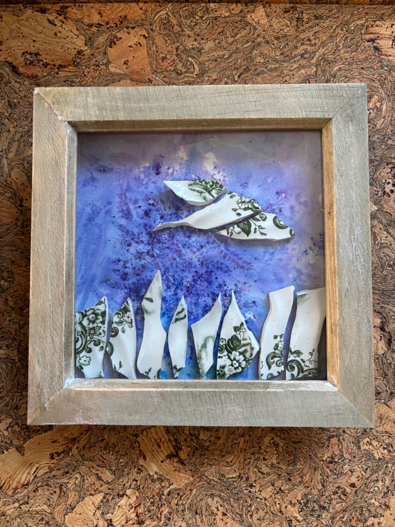 Unique Ceramic Framed Picture, Eco Friendly sustainable Gifts. Christmas.