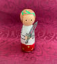 Saint Joan of Arc Handpainted Wooden Peg Doll - women from history
