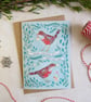Pack of 4 Folk Robins Christmas cards - Image 2