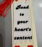 Heart Quote Acrylic Bookmark – “Read to Your Heart’s Content” – Frosted Effect, 