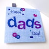 Father's Day Greeting Card,Printed Applique Design,Hand Finished Card.