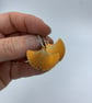 Orange aluminium ginkgo earrings - Image 2