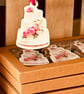 Wedding Decor Favours Wedding Cake Wooden Ornament Chic Vintage style set of 3 - Image 5