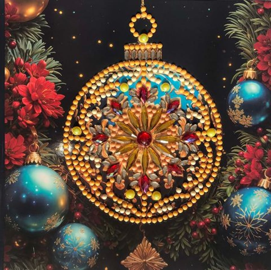 Diamond Art Card Christmas Decoration Bauble
