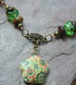 Howlite, Tiger's Eye & Czech glass beads necklace pendant - Image 3