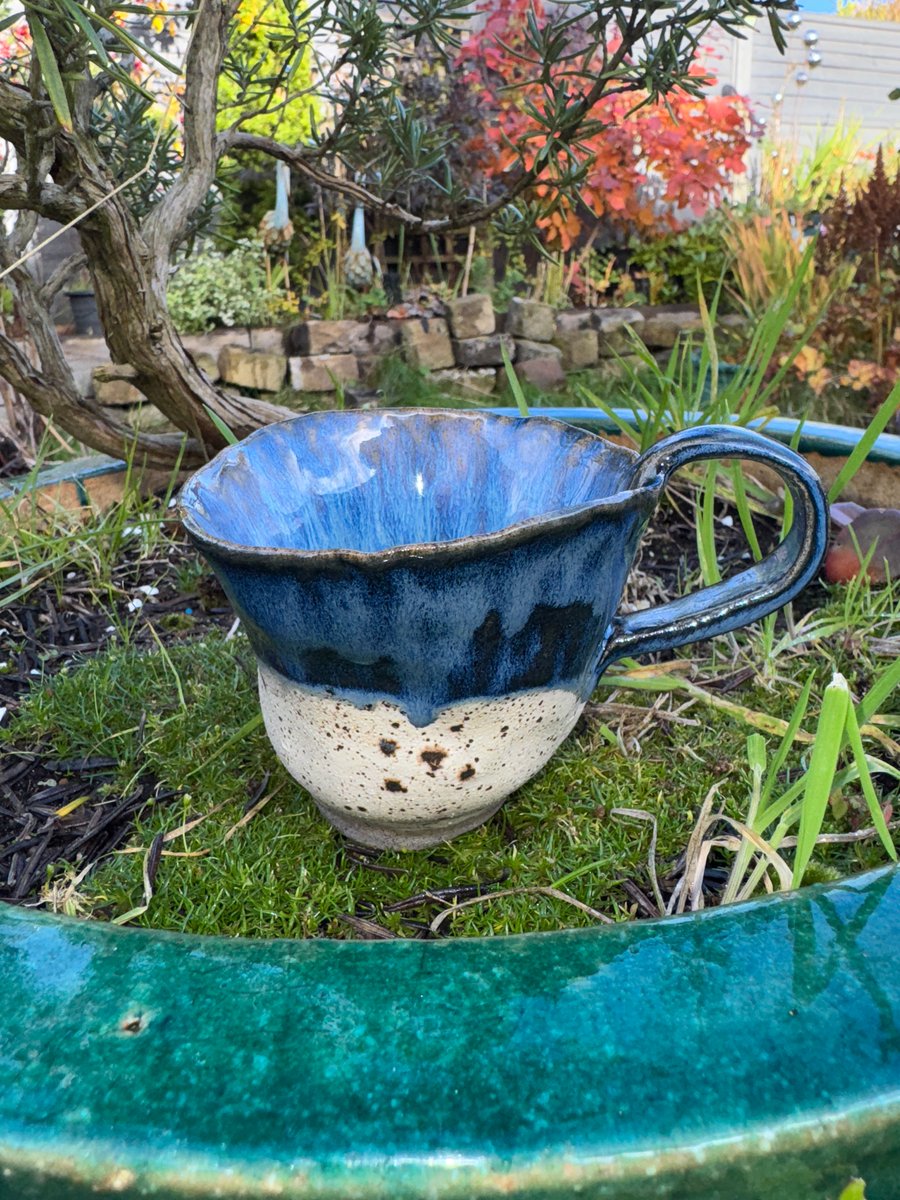 Blue woody wonky  mug