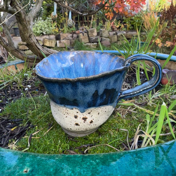 Blue woody wonky  mug