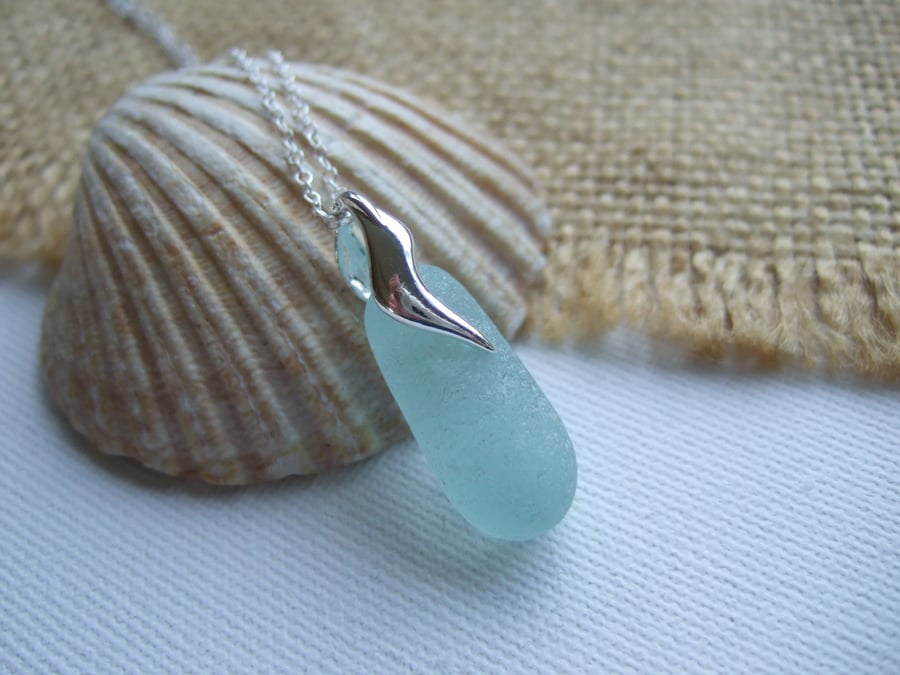 Sea glass stopper stem necklace, purist sea glass perfume bottle, bottle stopper