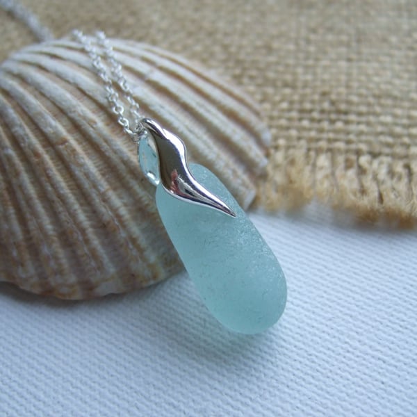 Sea glass stopper stem necklace, purist sea glass perfume bottle, bottle stopper