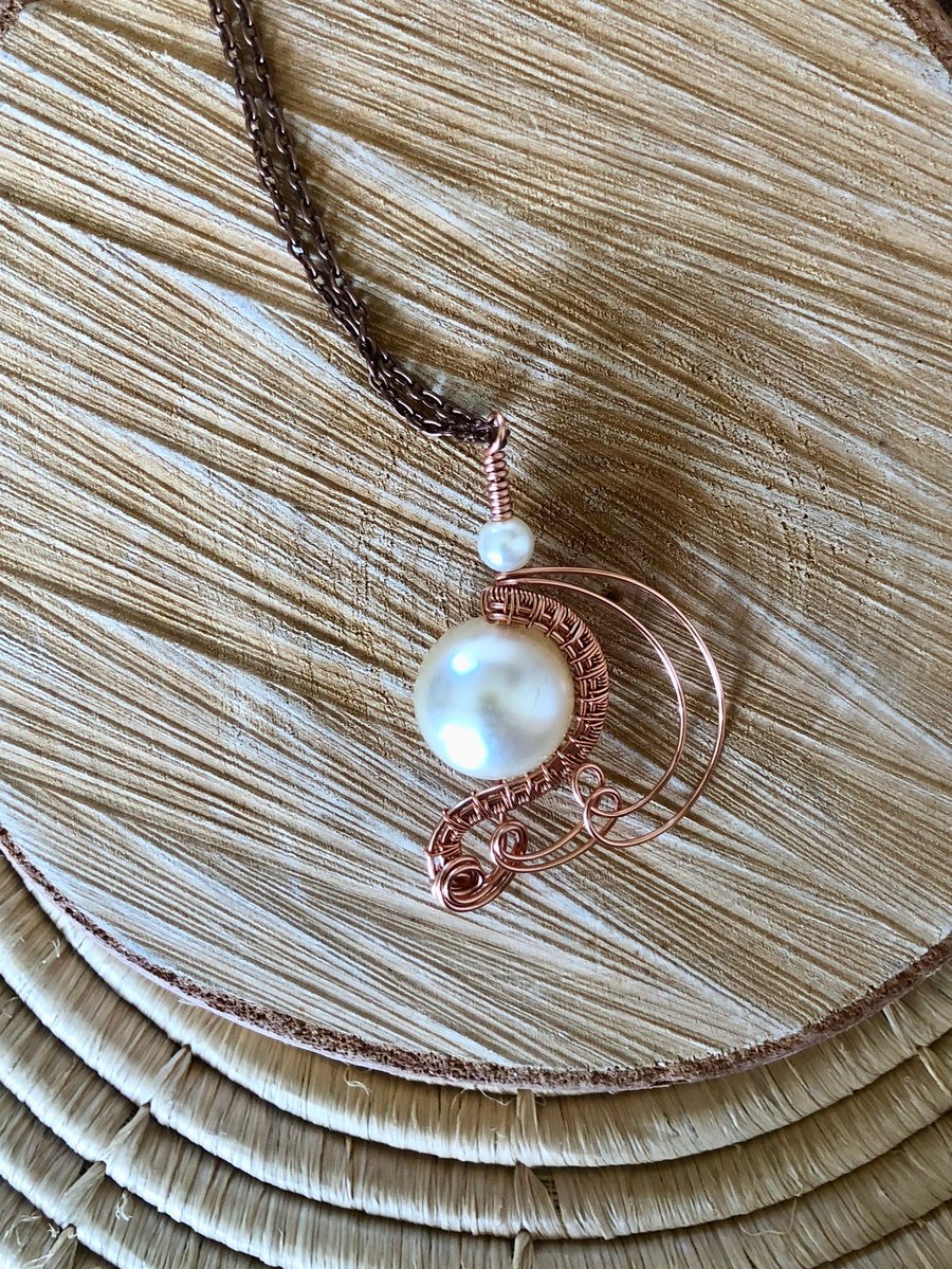 Ivory Flutters - Wire Wrapped Necklace Pendant