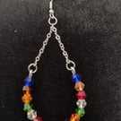 Rainbow tear drop earrings handmade
