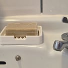 Draining Soap Dish with Drip Tray - Two-Part Bar Soap Holder - Made in the UK