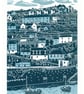 Mevagissey, Cornwall two-colour A3 linocut screen-print - Image 1