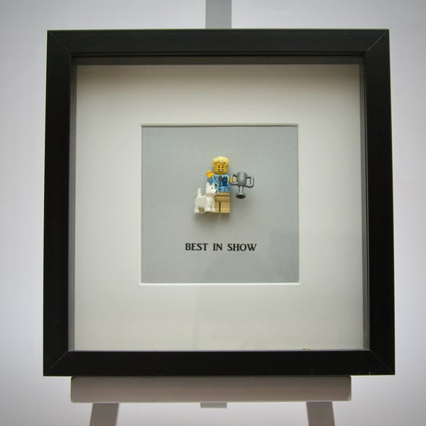 Best in Show LEGO mini Figure framed picture 25 by 25 cm