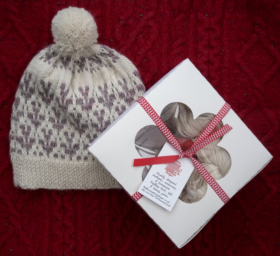 Sprig Beanie Hat knitting kit 