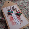 CLEARANCE! polymer clay earrings handmade- reduced-rainbow heart