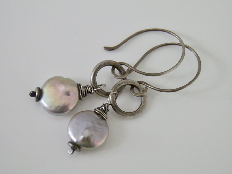 Silver Pearl Earrings 