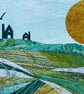 Original Framed Mixed Media Painting Of Cornish Landscape With Tin Mines - Image 2
