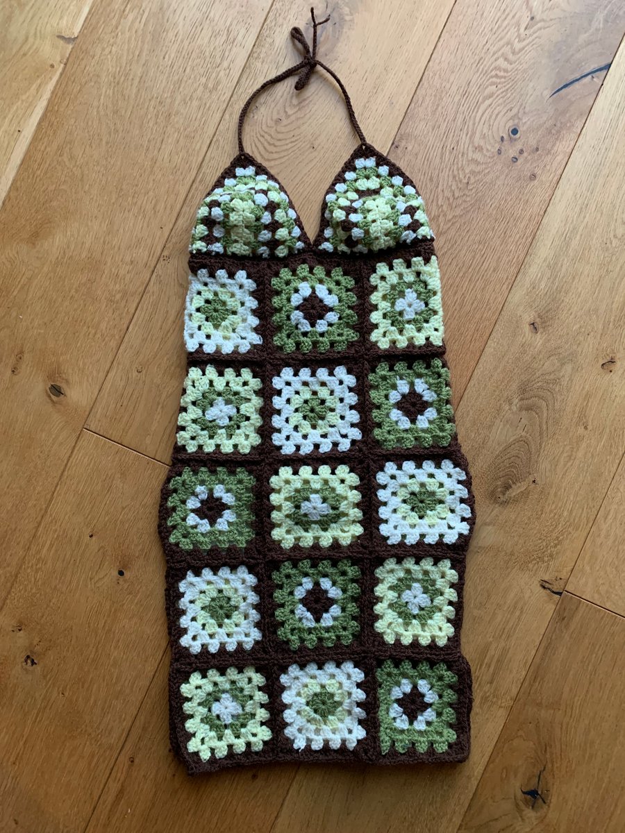 Crochet granny square dress 