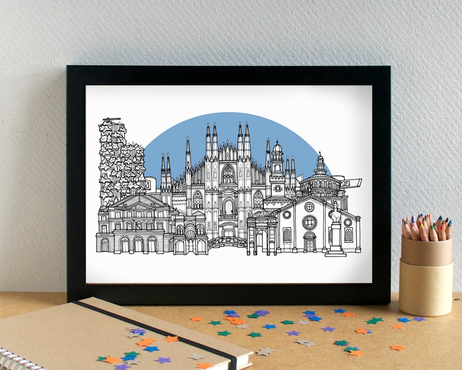 Milan Skyline Art Print