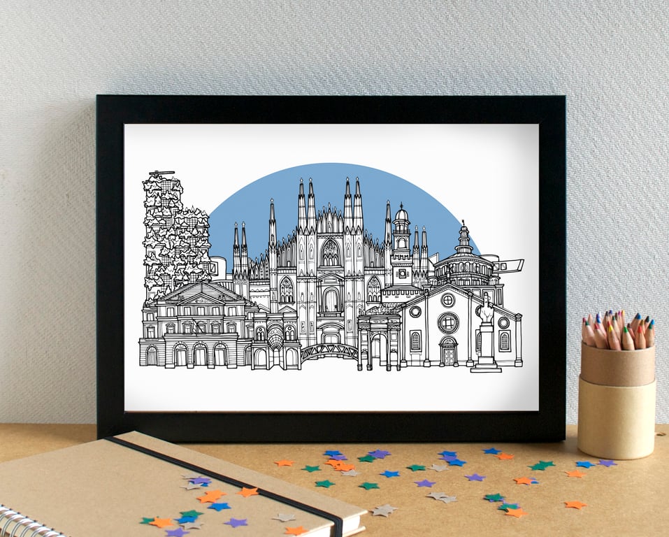 Milan Skyline Art Print