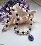 Lapis Lazuli & Top Quality Button Culture Pearl Sterling Silver Necklace