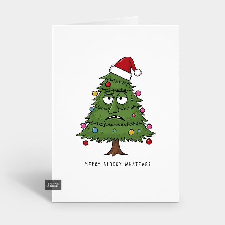 Funny Christmas Card For Him Or Her - Grumpy Tree