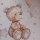 Bear and Balloons New Baby Girls Card handmade 