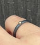 Olde Gold Dot Ring, gold dot ring, oxidised ring, 2mm hammered ring, stack ring, - Image 4