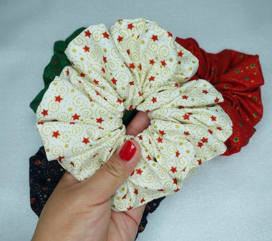 XXL Christmas Scrunchies, Star Scrunchies, Xmas Scrunchies, Christmas Gifts