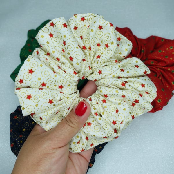 XXL Christmas Scrunchies, Star Scrunchies, Xmas Scrunchies, Christmas Gifts