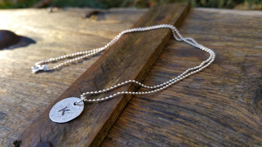 Monogram Necklace, Personalized Sterling Silver Necklace, Initial Necklace