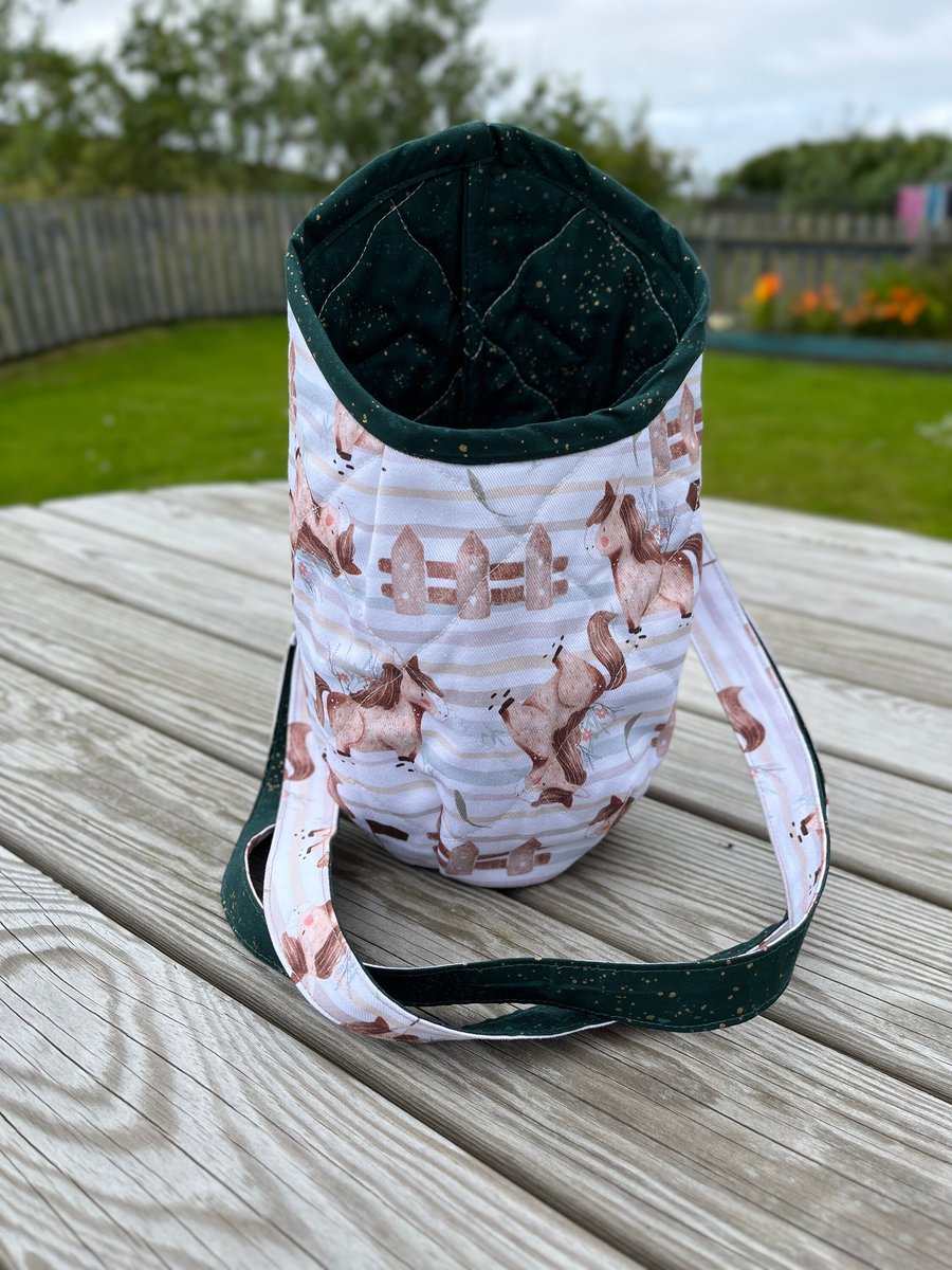 Shetland Pony Clothes Peg Bag, Wearable Peg Bag, Cream Green