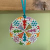 Handmade Ceramic Christmas Mandala Hanger